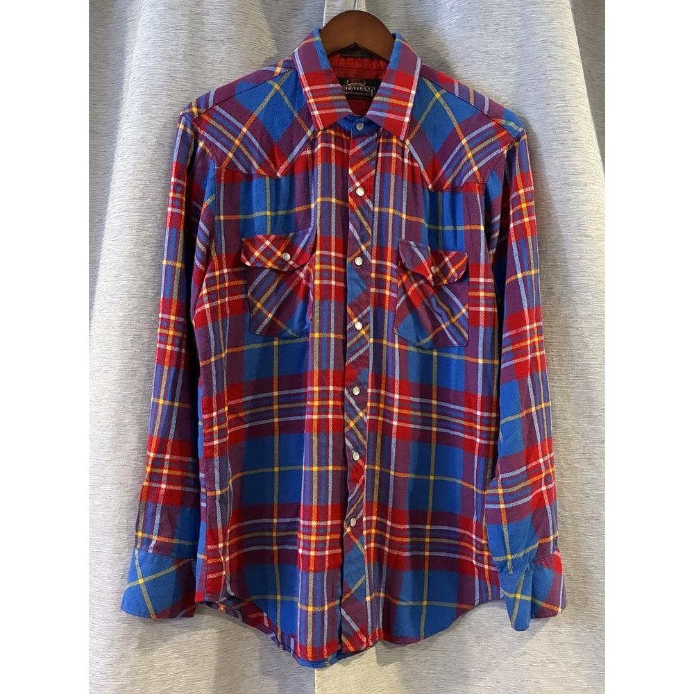Pearl Snap Shirt Mens M Red Plaid Soft Acrylic Outdoors Greatland‎ Sportswear